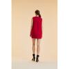 Silk Wool Mini Shift Dress, Red - Dresses - 3 - thumbnail