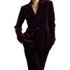 Velveteen Fitted Blazer, Purple - Blazers & Sport Coats - 4