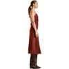 Satin Slip Dress, Rust - Dresses - 2