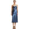 Satin Slip Dress, Denim Blue - Dresses - 1 - thumbnail