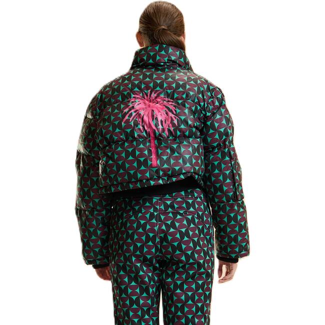 Turtle Neck Lycra Top, Burgundy/Green - Blouses - 5