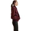 Satin Bomber Jacket, Burgundy - Jackets - 2