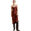 Satin Slip Dress, Rust - Dresses - 4