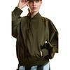 Satin Bomber Jacket, Army Green - Jackets - 1 - thumbnail