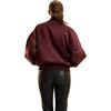 Satin Bomber Jacket, Burgundy - Jackets - 3