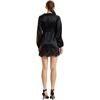 Satin Lace Mini Dress, Black - Dresses - 3 - thumbnail