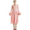 Rib Knit Silk Wool Combo Dress, Pink - Dresses - 1 - thumbnail