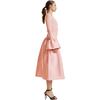 Rib Knit Silk Wool Combo Dress, Pink - Dresses - 2