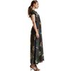 Printed Lurex Midi Dress, Black Floral - Dresses - 2