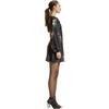 Printed Lurex Mini Dress, Black Floral - Dresses - 2