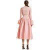 Rib Knit Silk Wool Combo Dress, Pink - Dresses - 3