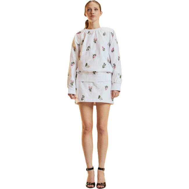 Embroidered Pullover, White