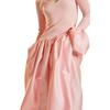 Rib Knit Silk Wool Combo Dress, Pink - Dresses - 4