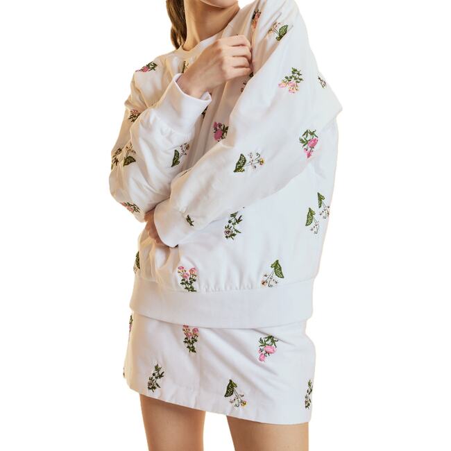 Embroidered Pullover, White