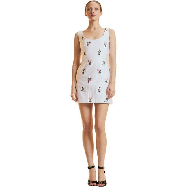 Embroidered Mini Dress, White