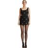 Embroidered Mini Dress, Black - Dresses - 1 - thumbnail