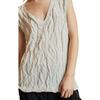 Crinkle Knit Sleeveless Top, White - Tank Tops - 4