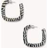 Midi Square Hoops, Perle Noir - Earrings - 1 - thumbnail