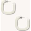 Midi Square Hoops, Milk Glass Matte - Earrings - 1 - thumbnail