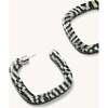 Midi Square Hoops, Perle Noir - Earrings - 2 - thumbnail