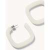 Midi Square Hoops, Milk Glass Matte - Earrings - 2