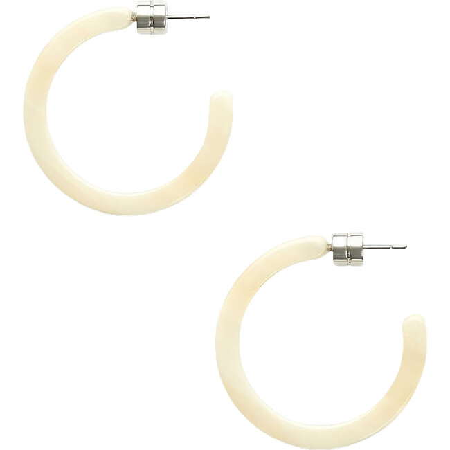 Mini Semi Hoops, Alabaster