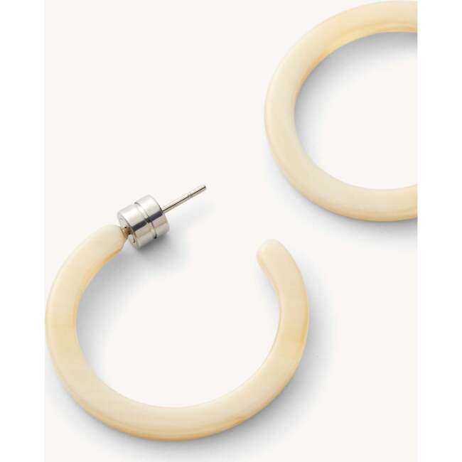 Mini Semi Hoops, Alabaster