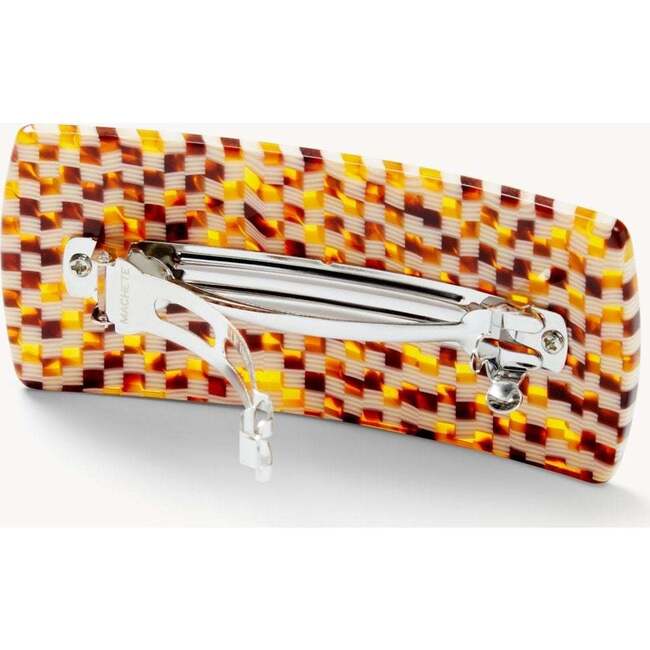 Jumbo Box Barrette, Tortoise Checker