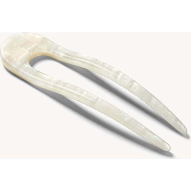 French Hair Pin, Opalite Shell Checker