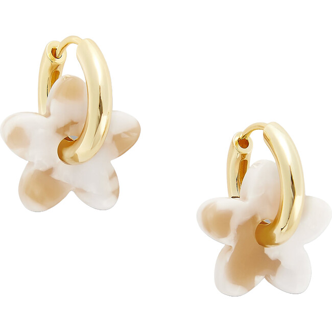 Petite Handmade Flower Charms, Taupe Shell