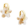 Petite Handmade Flower Charms, Taupe Shell - Earrings - 2