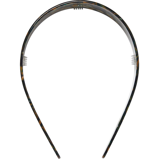 Wide Hand-Polished Headband, Green Tortoise