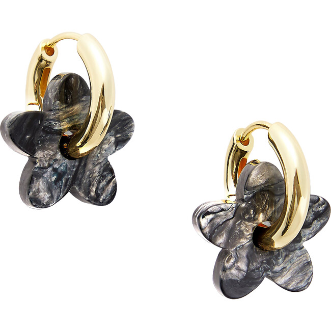 Petite Handmade Flower Charms, Obsidian