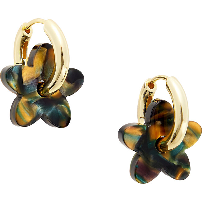 Petite Handmade Flower Charms, Green Tortoise