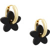 Petite Handmade Flower Charms, Black Matte - Earrings - 2 - thumbnail