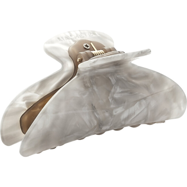Midi Heirloom Handcrafted Hair Claw Clip, Grey Shell
