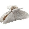 Midi Heirloom Handcrafted Hair Claw Clip, Grey Shell - Hair Accessories - 2 - thumbnail