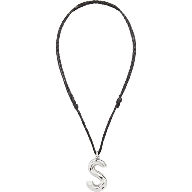 Grande Monogram Silk Cord Necklace, Silver S