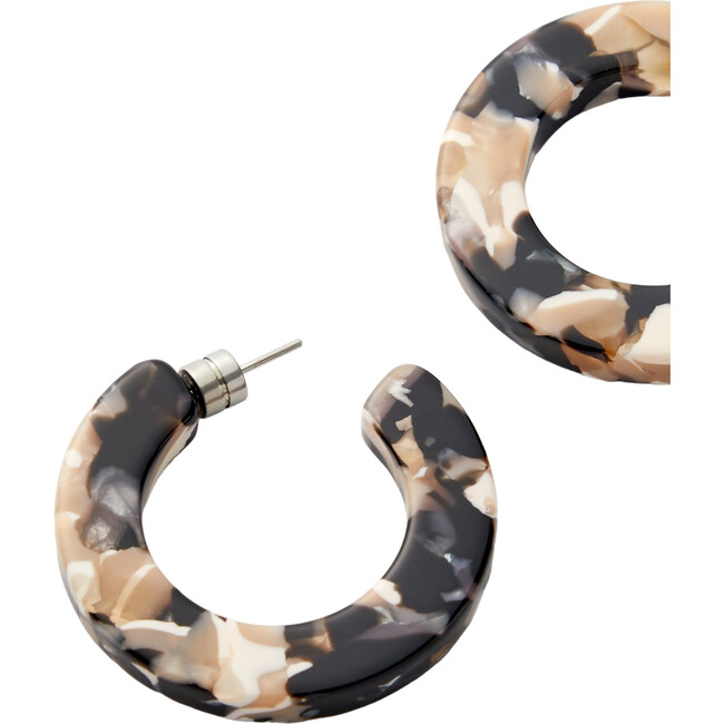 Kate Handcrafted Open Hoops Earrings, Abalone