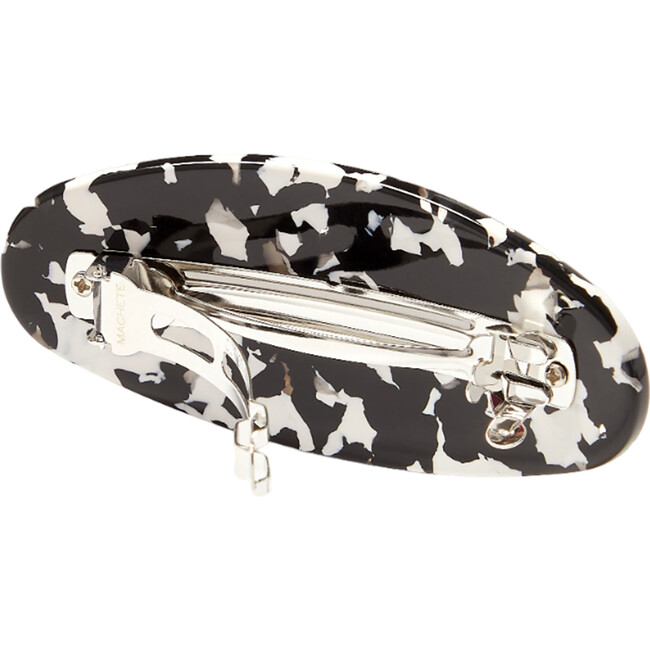 Jumbo Handcrafted Oversized Oval Barrette, Noir