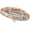 Jumbo Handcrafted Oversized Oval Barrette, Taupe Shell - Hair Accessories - 2 - thumbnail