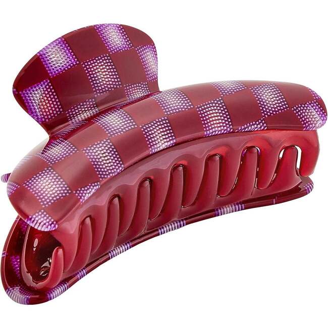 Grande Heirloom Claw, Fuchsia Checker - Hair Accessories - 1