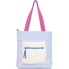 Color Block Tote – Corduroy & Sherpa Bag with Double Pockets + Cozy Coin Purse - Baby Blue Bell - Bags - 1 - thumbnail