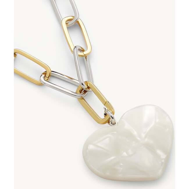 Women's Grande Heart Pendant, White Shell
