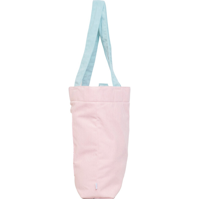 Color Block Tote – Corduroy & Sherpa Bag with Double Pockets + Cozy Coin Purse - Cotton Candy Pink