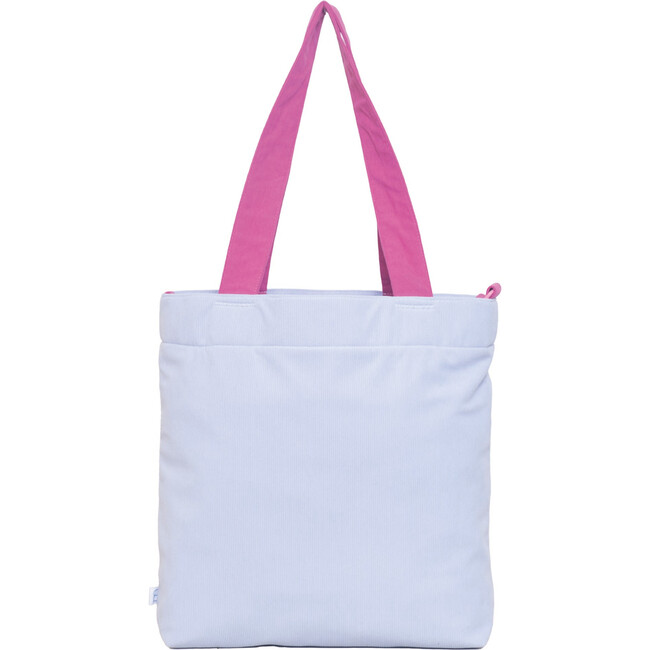Color Block Tote – Corduroy & Sherpa Bag with Double Pockets + Cozy Coin Purse - Baby Blue Bell - Bags - 3