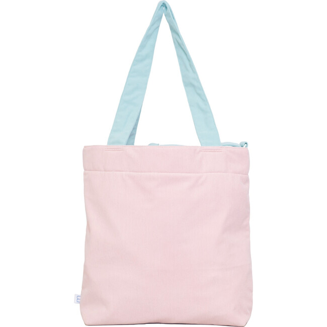 Color Block Tote – Corduroy & Sherpa Bag with Double Pockets + Cozy Coin Purse - Cotton Candy Pink - Bags - 3