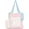 Color Block Tote – Corduroy & Sherpa Bag with Double Pockets + Cozy Coin Purse - Cotton Candy Pink - Bags - 4 - thumbnail
