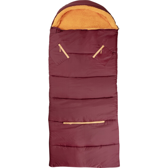 Big Kid's Sleep-N-Pack Sleepbag, Winterberry And Goldenrod Sherpa