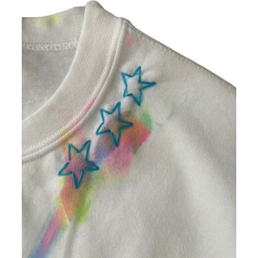 Kids & Youth Tie Dye Neon Sweatshirt w/ Stars